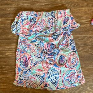 Lilly Pulitzer ruffled tube top